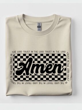 Amen T-shirt Religious Inspirational Graphiic Tee S M L XL New Trust the Lord